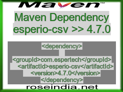 Maven dependency of esperio-csv version 4.7.0
