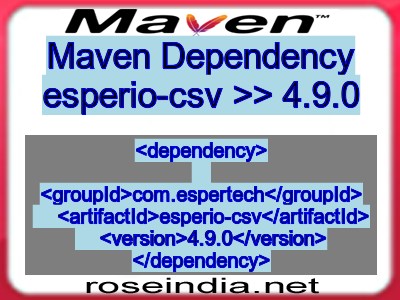 Maven dependency of esperio-csv version 4.9.0