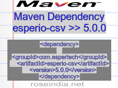 Maven dependency of esperio-csv version 5.0.0