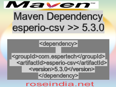 Maven dependency of esperio-csv version 5.3.0