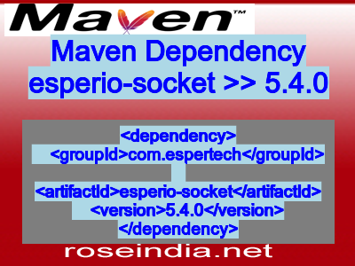 Maven dependency of esperio-socket version 5.4.0