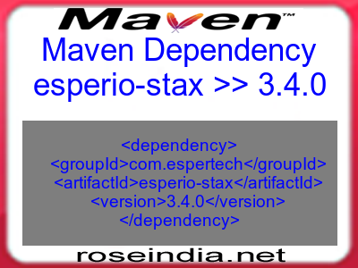 Maven dependency of esperio-stax version 3.4.0