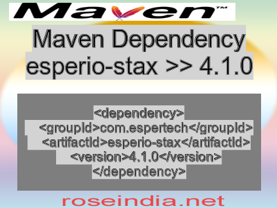 Maven dependency of esperio-stax version 4.1.0