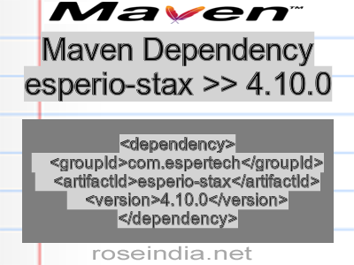Maven dependency of esperio-stax version 4.10.0