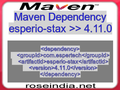 Maven dependency of esperio-stax version 4.11.0