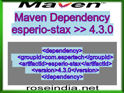 Maven dependency of esperio-stax version 4.3.0