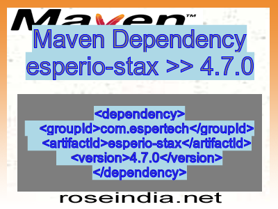 Maven dependency of esperio-stax version 4.7.0