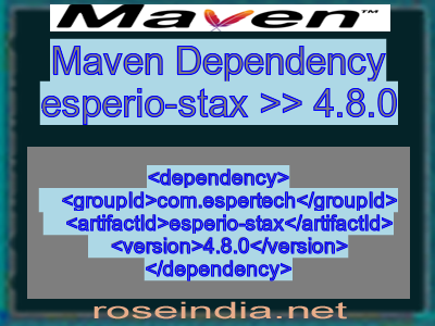 Maven dependency of esperio-stax version 4.8.0