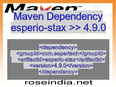 Maven dependency of esperio-stax version 4.9.0