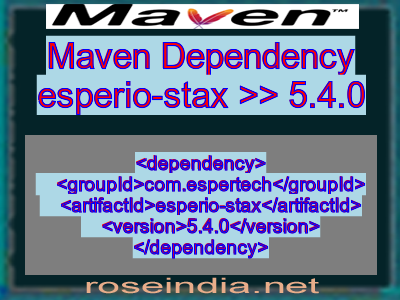 Maven dependency of esperio-stax version 5.4.0