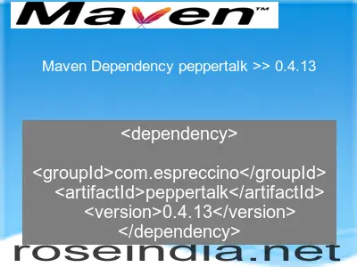 Maven dependency of peppertalk version 0.4.13