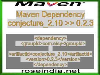 Maven dependency of conjecture_2.10 version 0.2.3
