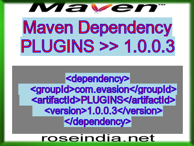 Maven dependency of PLUGINS version 1.0.0.3