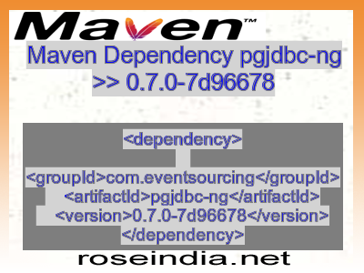 Maven dependency of pgjdbc-ng version 0.7.0-7d96678