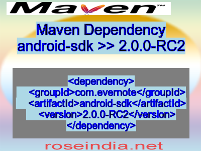 Maven dependency of android-sdk version 2.0.0-RC2