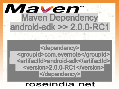 Maven dependency of android-sdk version 2.0.0-RC1
