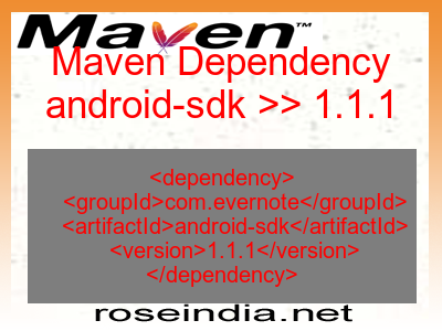 Maven dependency of android-sdk version 1.1.1