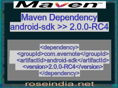 Maven dependency of android-sdk version 2.0.0-RC4