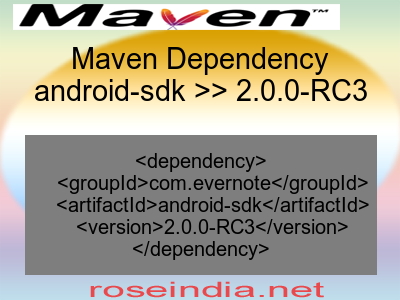 Maven dependency of android-sdk version 2.0.0-RC3