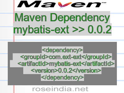Maven dependency of mybatis-ext version 0.0.2