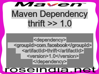 Maven dependency of thrift version 1.0