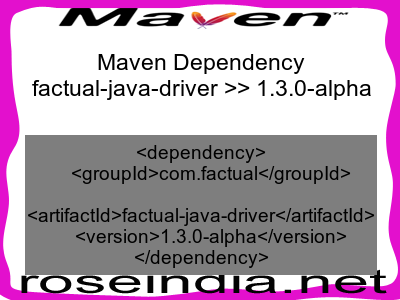 Maven dependency of factual-java-driver version 1.3.0-alpha