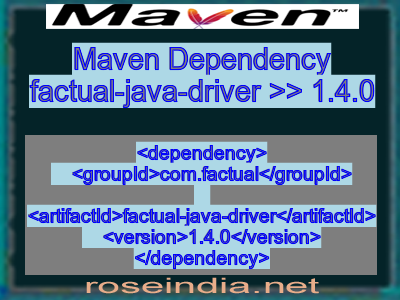 Maven dependency of factual-java-driver version 1.4.0