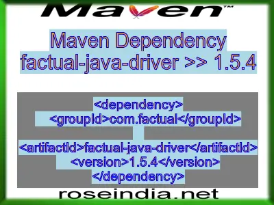 Maven dependency of factual-java-driver version 1.5.4