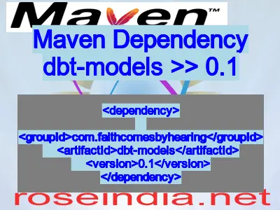 Maven dependency of dbt-models version 0.1