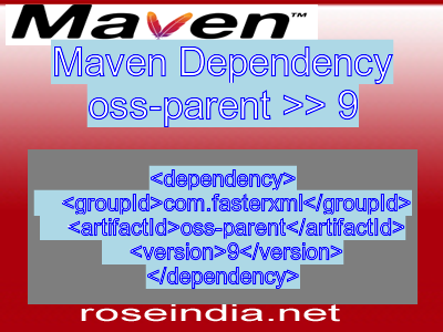 Maven dependency of oss-parent version 9