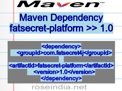 Maven dependency of fatsecret-platform version 1.0