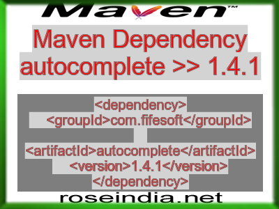 Maven dependency of autocomplete version 1.4.1