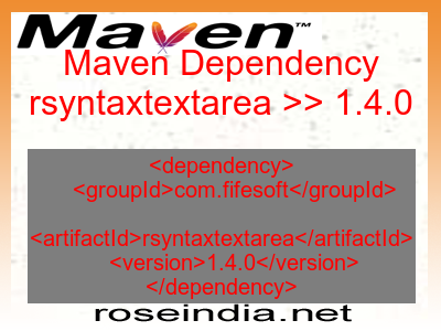 Maven dependency of rsyntaxtextarea version 1.4.0
