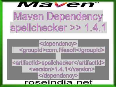 Maven dependency of spellchecker version 1.4.1
