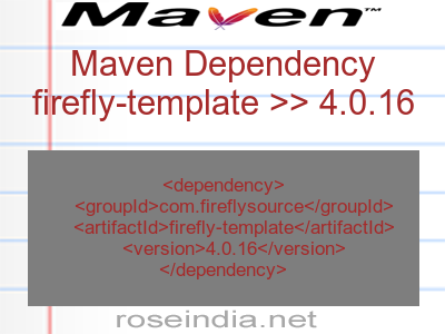 Maven dependency of firefly-template version 4.0.16