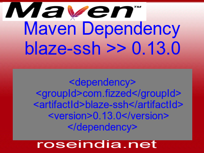 Maven dependency of blaze-ssh version 0.13.0