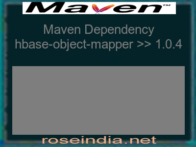 Maven dependency of hbase-object-mapper version 1.0.4