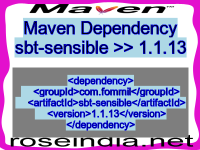 Maven dependency of sbt-sensible version 1.1.13