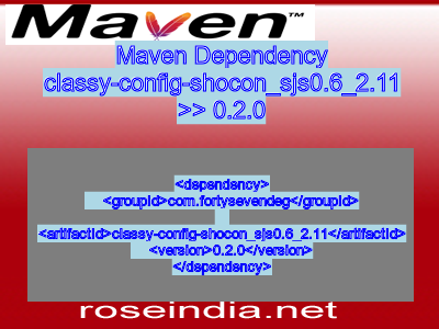 Maven dependency of classy-config-shocon_sjs0.6_2.11 version 0.2.0