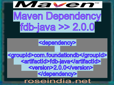Maven dependency of fdb-java version 2.0.0