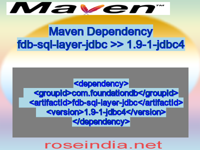 Maven dependency of fdb-sql-layer-jdbc version 1.9-1-jdbc4