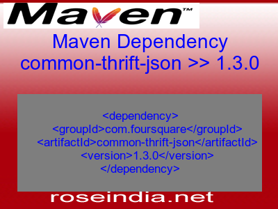 Maven dependency of common-thrift-json version 1.3.0