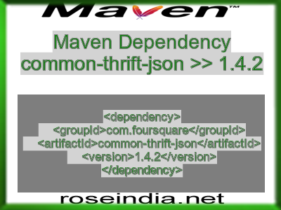 Maven dependency of common-thrift-json version 1.4.2