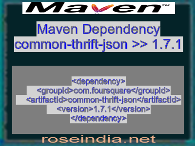 Maven dependency of common-thrift-json version 1.7.1