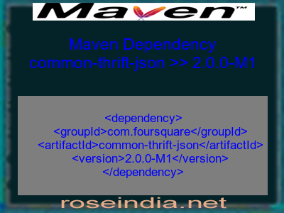 Maven dependency of common-thrift-json version 2.0.0-M1