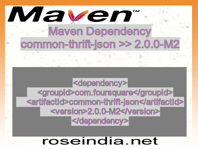 Maven dependency of common-thrift-json version 2.0.0-M2