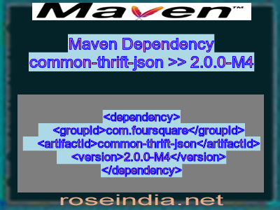 Maven dependency of common-thrift-json version 2.0.0-M4