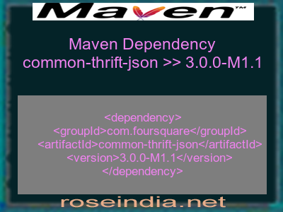 Maven dependency of common-thrift-json version 3.0.0-M1.1