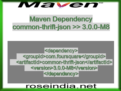 Maven dependency of common-thrift-json version 3.0.0-M8