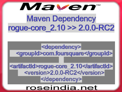 Maven dependency of rogue-core_2.10 version 2.0.0-RC2